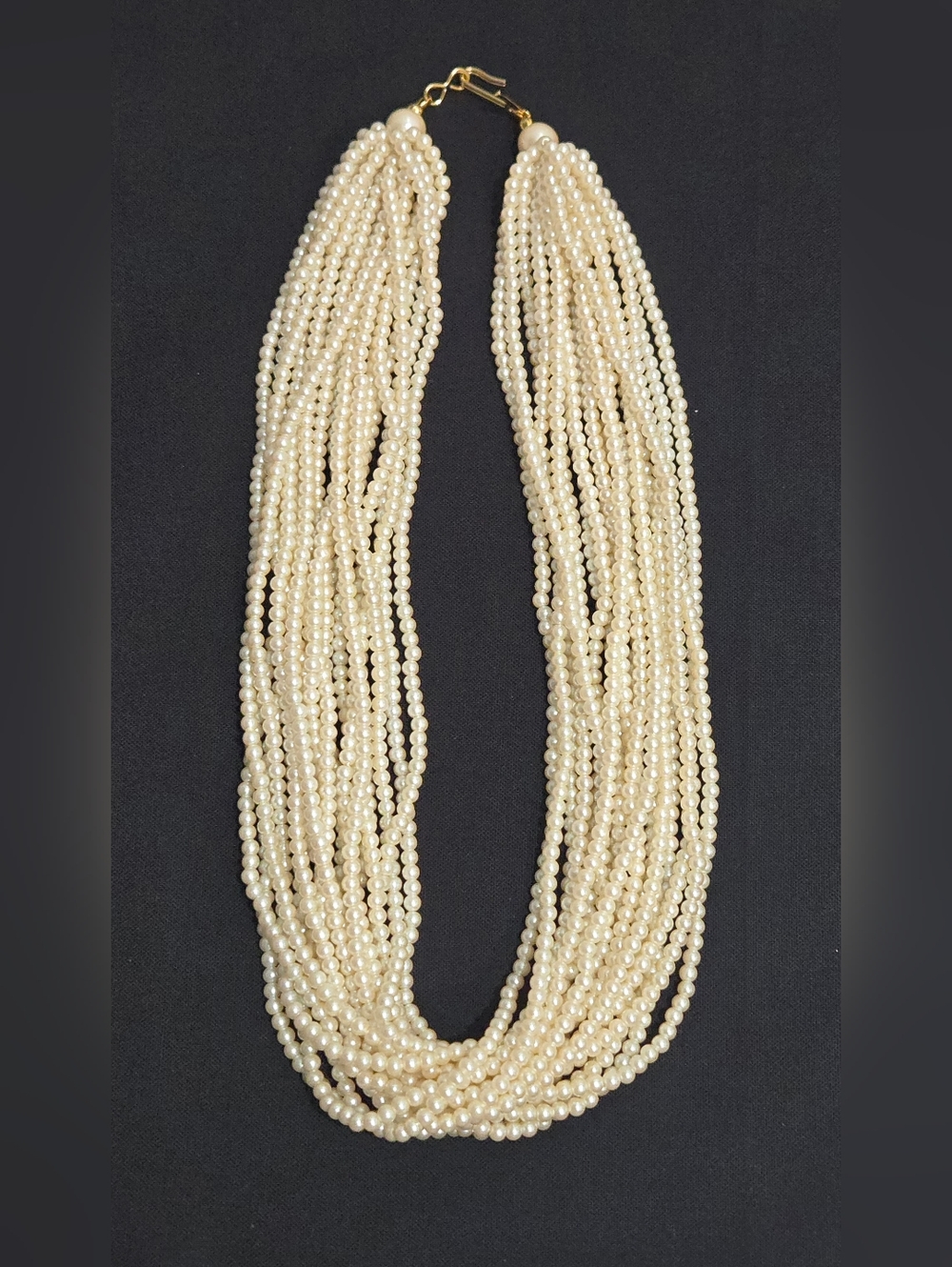 1980s Multistrand Pearlescent Necklace - Women Jewelry / Updated Clasp